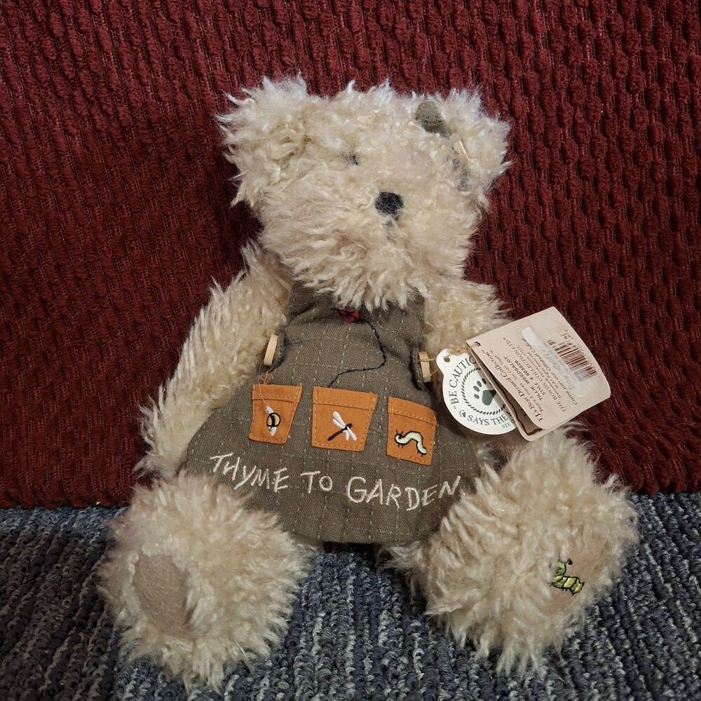 BOYDS Bears - Thyme to Garden "Tillie Weeds-a-lot"  Plush Stuffed Bear 9" - EUC